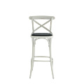 Coco Bar Stool in White with Black Seat Pad