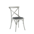 Coco Chair in White with Black Seat Pad