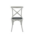 Coco Chair in White with Black Seat Pad