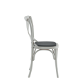 Coco Chair in White with Black Seat Pad