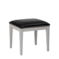Divano Ottoman in White with Black Seat Pad