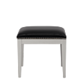 Divano Ottoman in White with Black Seat Pad