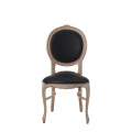 Louise Chair in Ivory with Black Seat Pad