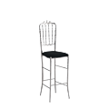 Napoleon Bar Stool in Chrome with Black Seat Pad
