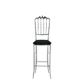 Napoleon Bar Stool in Chrome with Black Seat Pad