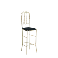 Napoleon Bar Stool in Gold with Black Seat Pad