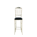 Napoleon Bar Stool in Gold with Black Seat Pad