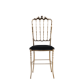 Napoleon Chair in Gold with Black Seat Pad