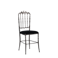 Napoleon Chair in Gunmetal with Black Seat Pad