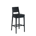 Porcino Bar Stool in Black with Black Seat Pad