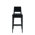 Porcino Bar Stool in Black with Black Seat Pad