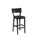 The Bogart Bar Stool in Black with Black Seat Pad
