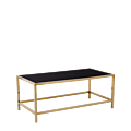 Unico Rectangular Coffee Table with Gold Frame and Black Top