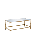 Unico Rectangular Coffee Table with Gold Frame and Silver Top