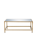 Unico Rectangular Coffee Table with Gold Frame and Silver Top