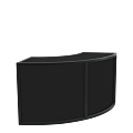 Unico Curved Bar with Black Frame and Black Panels