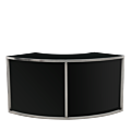 Unico Curved Bar with Stainless Steel Frame and Black Panels