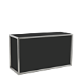 Unico Rectangular Bar with Stainless Steel Frame and Black Panels