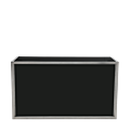 Unico DJ Booth with Stainless Steel Frame and Black Panels