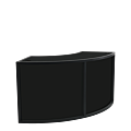 Unico Curved DJ Booth with Black Frame and Black Panels