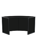 Unico Curved DJ Booth with Black Frame and Black Panels