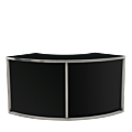 Unico Curved DJ Booth with Stainless Steel Frame and Black Panels