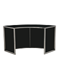 Unico Curved DJ Booth with Stainless Steel Frame and Black Panels