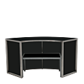 Unico Curved DJ Booth with Stainless Steel Frame and Black Panels