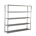 Unico Shelving Unit with Stainless Steel Frame and Black Panels