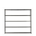 Unico Shelving Unit with Stainless Steel Frame and Black Panels