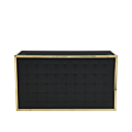 Unico DJ Booth with Gold Frame and Black Upholstered Panels