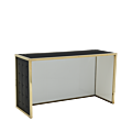 Unico DJ Booth with Gold Frame and Black Upholstered Panels