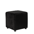 Rochelle Square Ottoman in Black Velvet