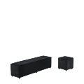 Rochelle Square Ottoman in Black Velvet