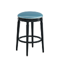 Beli Bar Stool Black with Blue Seat Pad
