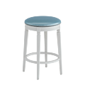 Beli Bar Stool White with Blue Seat Pad