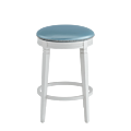 Beli Bar Stool White with Blue Seat Pad