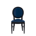 Chandelle Chair in Black with Blue Seat Pad