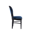Chandelle Chair in Black with Blue Seat Pad