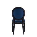 Chandelle Chair in Black with Blue Seat Pad