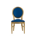 Chandelle Chair in Gold with Blue Seat Pad