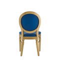 Chandelle Chair in Gold with Blue Seat Pad