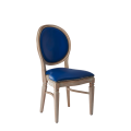 Chandelle Chair in Ivory with Blue Seat Pad
