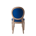 Chandelle Chair in Ivory with Blue Seat Pad