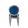 Chandelle Chair in Silver with Blue Seat Pad