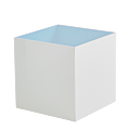 Seattle Cube Plinth in White with Light Blue Top