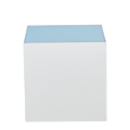 Seattle Cube Plinth in White with Light Blue Top