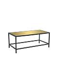Unico Rectangular Coffee Table with Black Frame and Gold Top