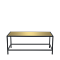 Unico Rectangular Coffee Table with Black Frame and Gold Top