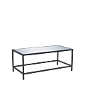 Unico Rectangular Coffee Table with Black Frame and Silver Top